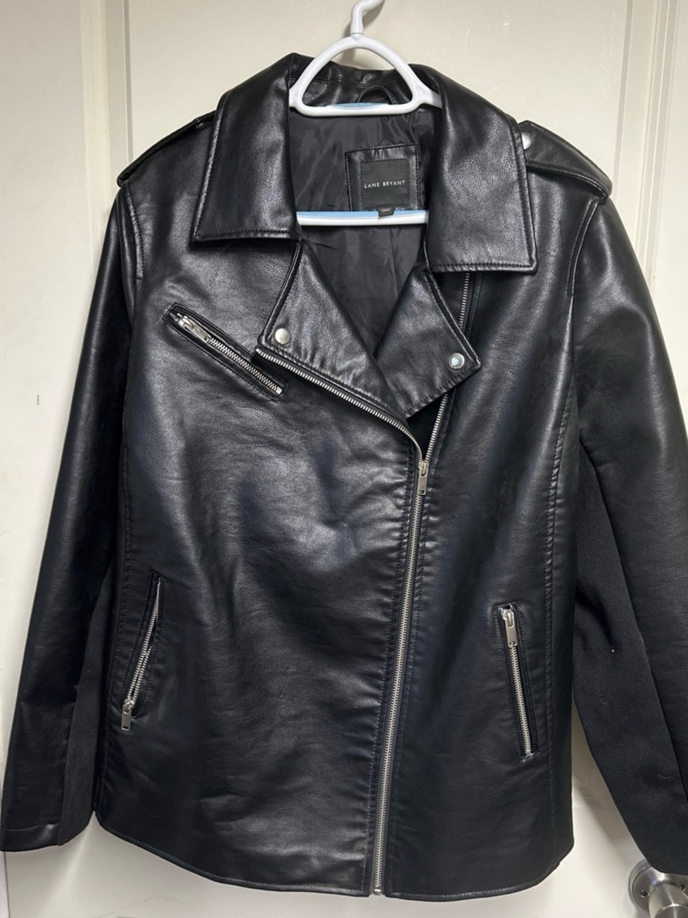 Lane Bryant Black Faux Leather Biker Jacket size 18/20